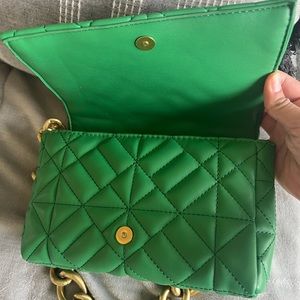 Zara green clutch